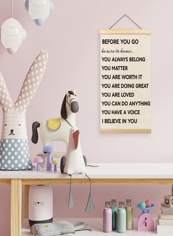 Tzhim Befor You Go Affirmations Poster Hanger Frame, Affirmation Wall Decor, Positive Quotes Wall Hanging Decor for Kids Classroom school, I Believe in You Wall Art Prints with Wood Frames, 12x16in - Image 3
